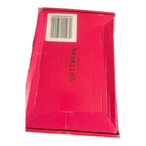 NWB Swedish Hasbeens Fluff Clog Genuine Shearling Upper Block Heel Size 40/10 - Picture 10 of 10